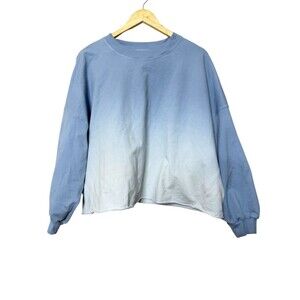 Lululemon LA Oversized Boxy Crew Blue Linen Ombre Wash